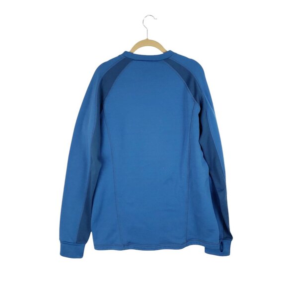 LL Bean Fleece-Lined Pullover Shirt Lightweight Blue Retro Stripe Mens L Tall - Picture 2 of 5